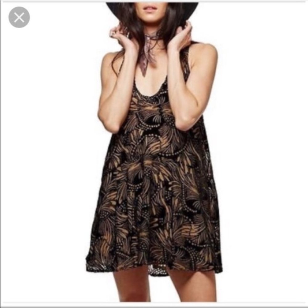 Free People Ellie Burnout Velvet Studded Dress